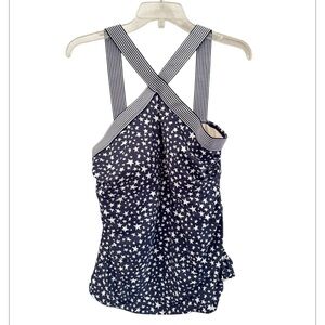 COASTAL BLUE Starry Navy Blue Women's Patriot Tankini swim Top size 1X